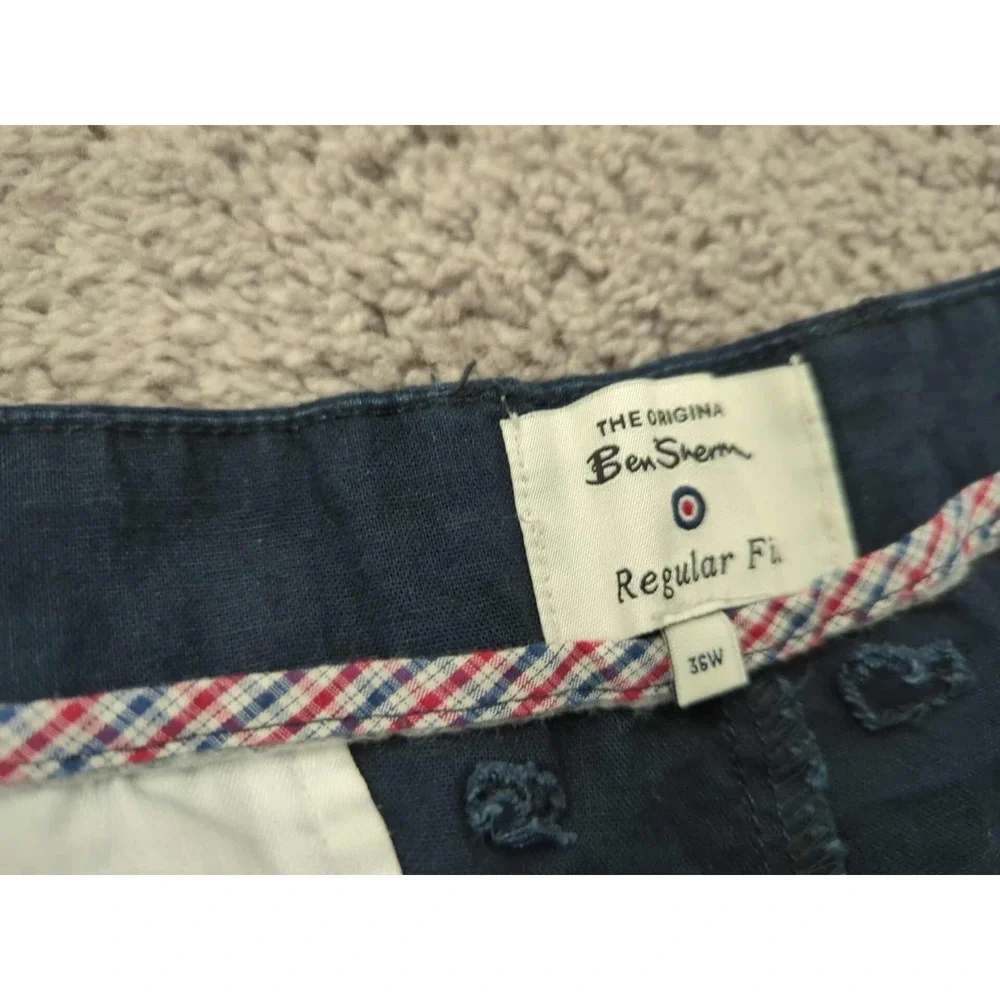 Ben Sherman Chino Shorts Mens 36W Blue Inseam: 7.5